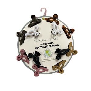 NWT ⚜️🎀⚜️ Sunday State Bow Hair Mini Clips Set of 12